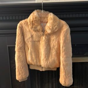 vintage rabbit fur cropped jacket XS